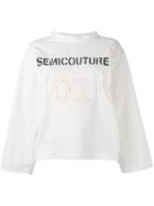 Semicouture Cody Sweatshirt, Women's, Size: Small, White, Cotton