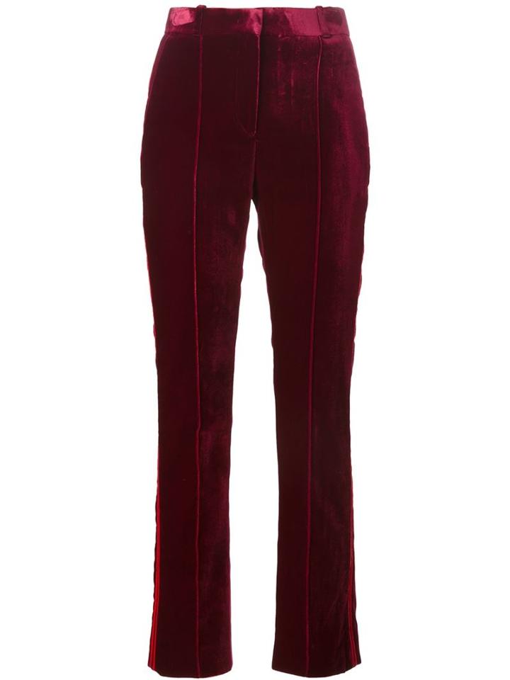 Givenchy High Waisted Velvet Trousers, Women's, Size: 36, Red, Viscose/silk/polyamide