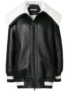 House Of Holland Shearling Varsity Jacket - Black