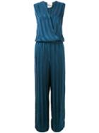 8pm - Striped Jumpsuit - Women - Cupro - M, Blue, Cupro