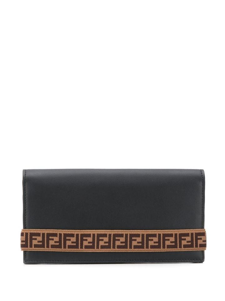 Fendi Ff Tape Strap Wallet - Black