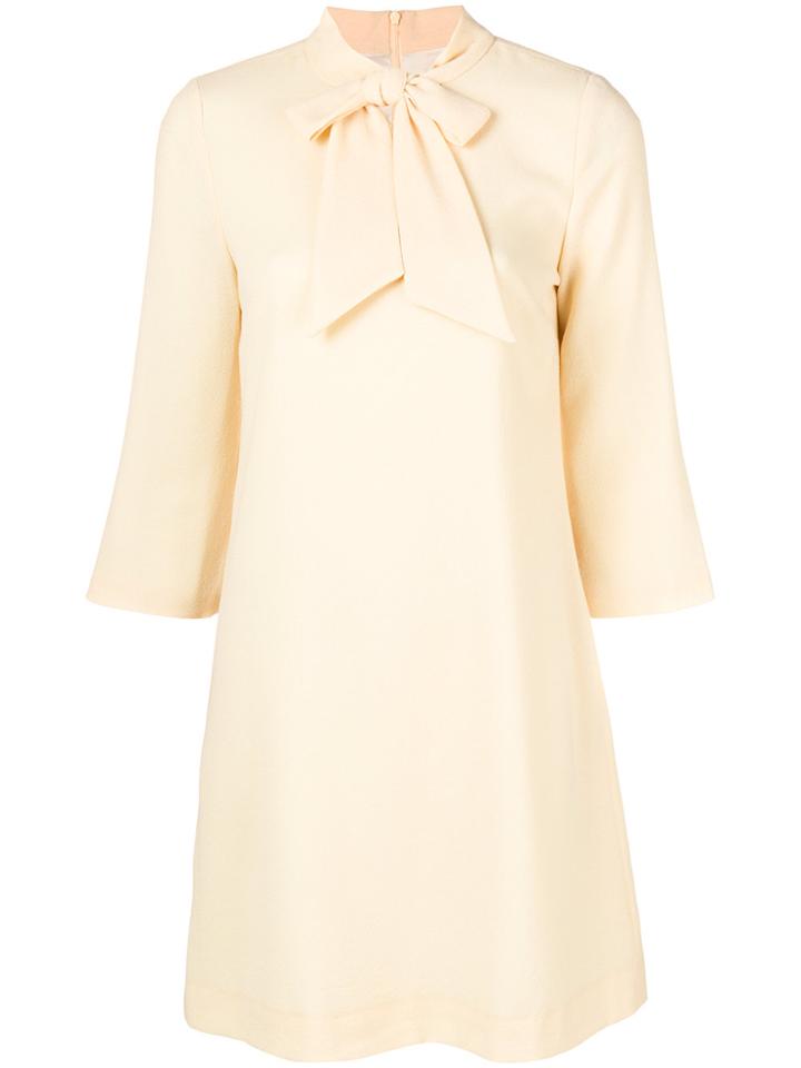 Goat Bow Tunic Dress - Yellow & Orange