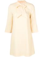 Goat Bow Tunic Dress - Yellow & Orange