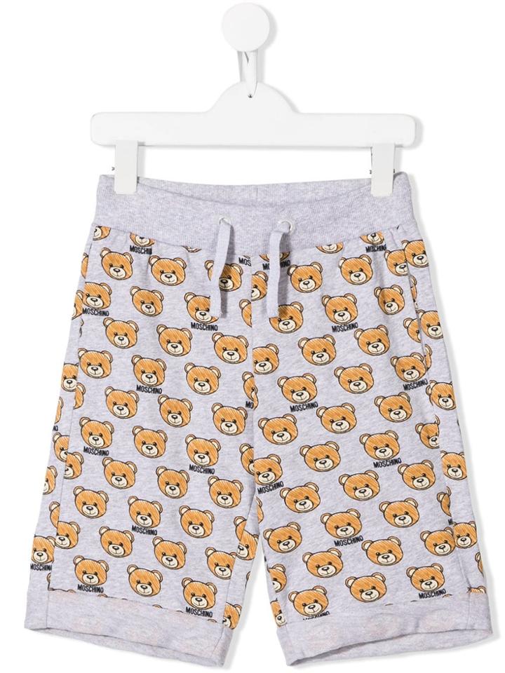 Moschino Kids Teen Teddy Print Casual Shorts - Grey