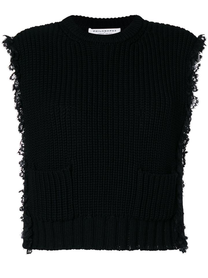 Philosophy Di Lorenzo Serafini Sleeveless Rib Knit Top - Black