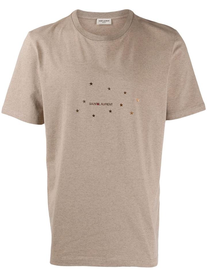 Saint Laurent Star Logo T-shirt - Neutrals