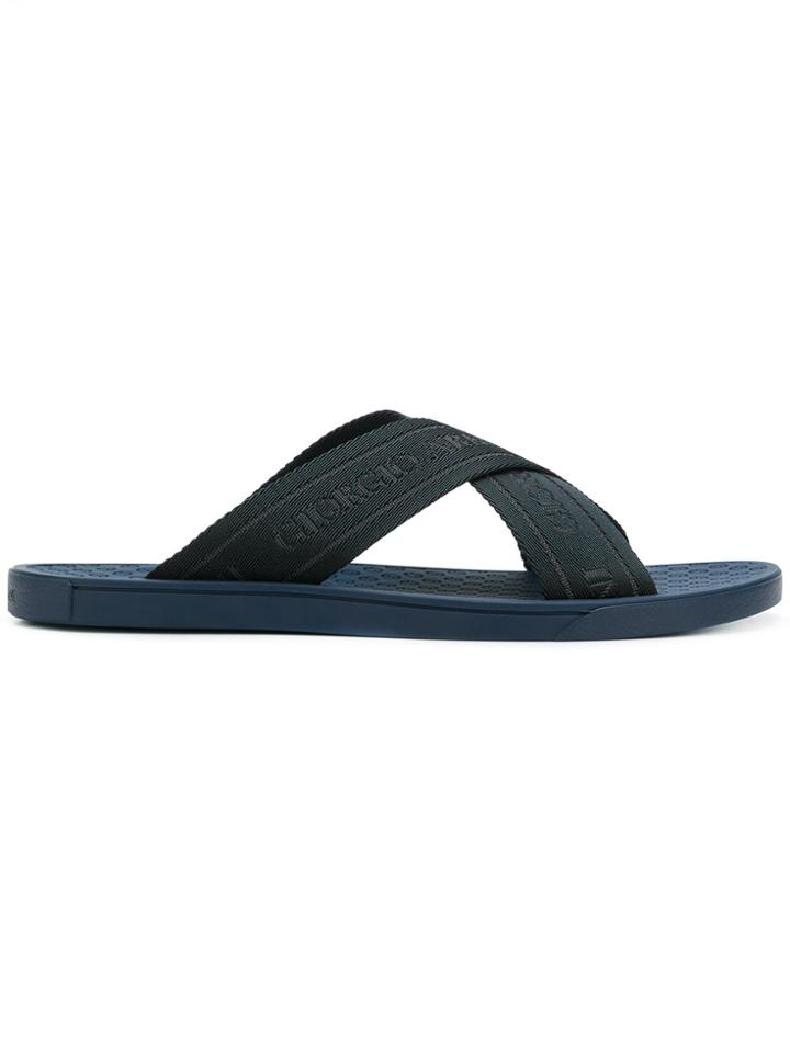 Giorgio Armani Open Toe Slippers - Blue