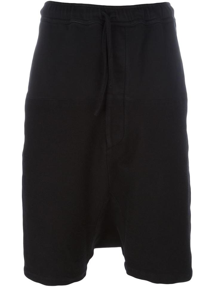 Wooster + Lardini Drop Crotch Shorts, Men's, Size: 44, Black, Cotton