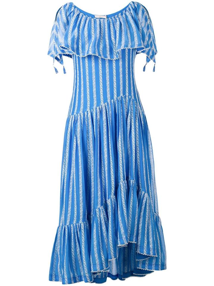 Tory Burch Floral Embroidery Dress - Blue