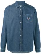 Kenzo - Tiger Embroidered Denim Shirt - Men - Cotton - Xl, Blue, Cotton