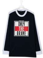 Diesel Kids Colour-block Logo Long-sleeve Top - Blue
