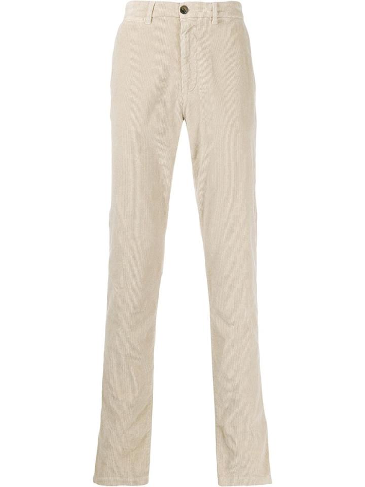 Eleventy Straight-leg Corduroy Trousers - Neutrals