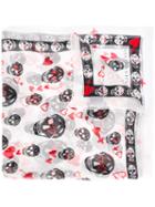 Alexander Mcqueen Heart Skull Scarf, Women's, White, Silk