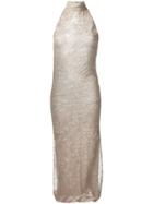 Romeo Gigli Vintage Lace Overlay Dress - Neutrals