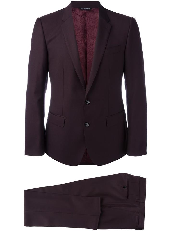 Dolce & Gabbana Formal Suit, Men's, Size: 46, Red, Cupro/viscose/virgin Wool
