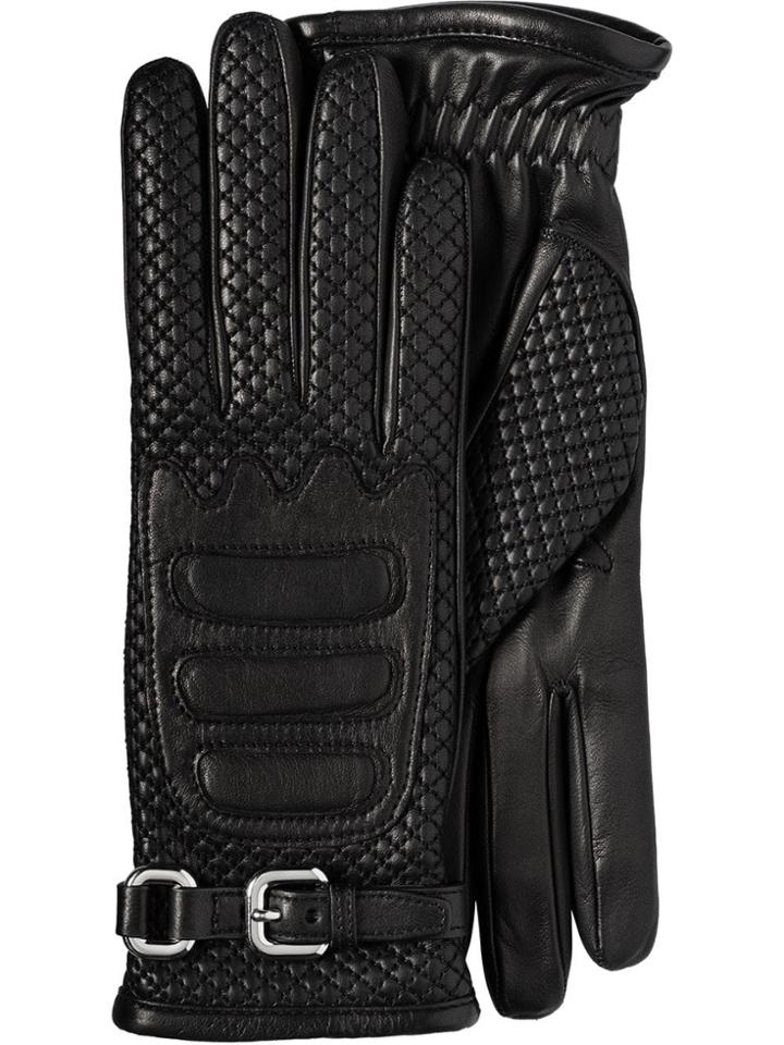 Prada Nappa Leather And Fabric Gloves - Black