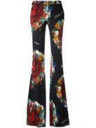 Philipp Plein Floral Print Flared Trousers
