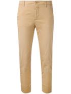 Closed - Cropped Chino Trousers - Women - Cotton/spandex/elastane - 25, Nude/neutrals, Cotton/spandex/elastane
