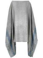 Rag & Bone - Patterned Poncho - Women - Cotton/linen/flax/acrylic - One Size, Grey, Cotton/linen/flax/acrylic