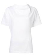 Cédric Charlier Asymmetric Mock Neck T-shirt - White