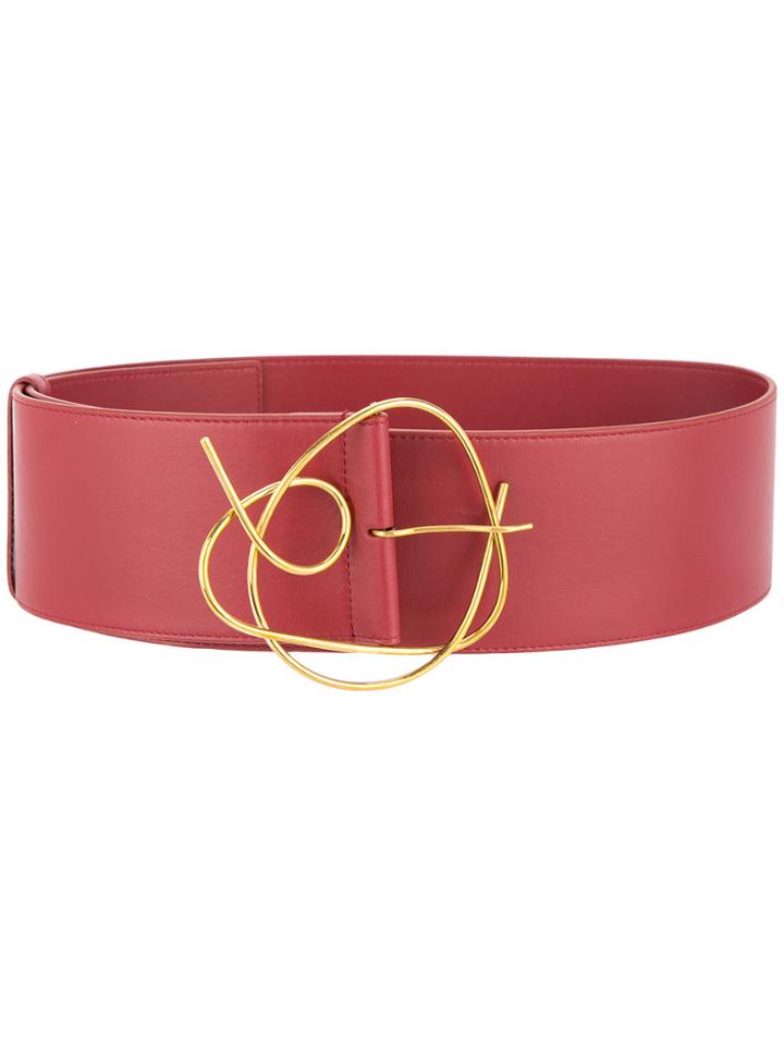 Roksanda Sculptural Buckle Wide Belt - Red