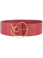 Roksanda Sculptural Buckle Wide Belt - Red