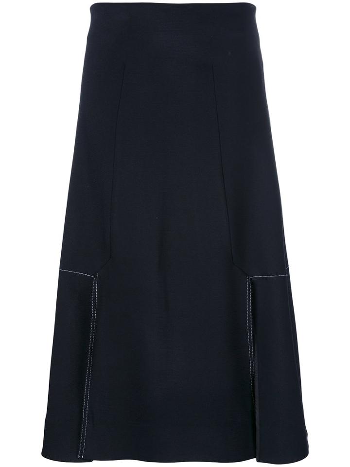 Studio Nicholson A-line Midi Skirt, Women's, Size: 0, Black, Spandex/elastane/viscose/wool
