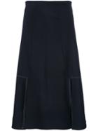 Studio Nicholson A-line Midi Skirt, Women's, Size: 0, Black, Spandex/elastane/viscose/wool