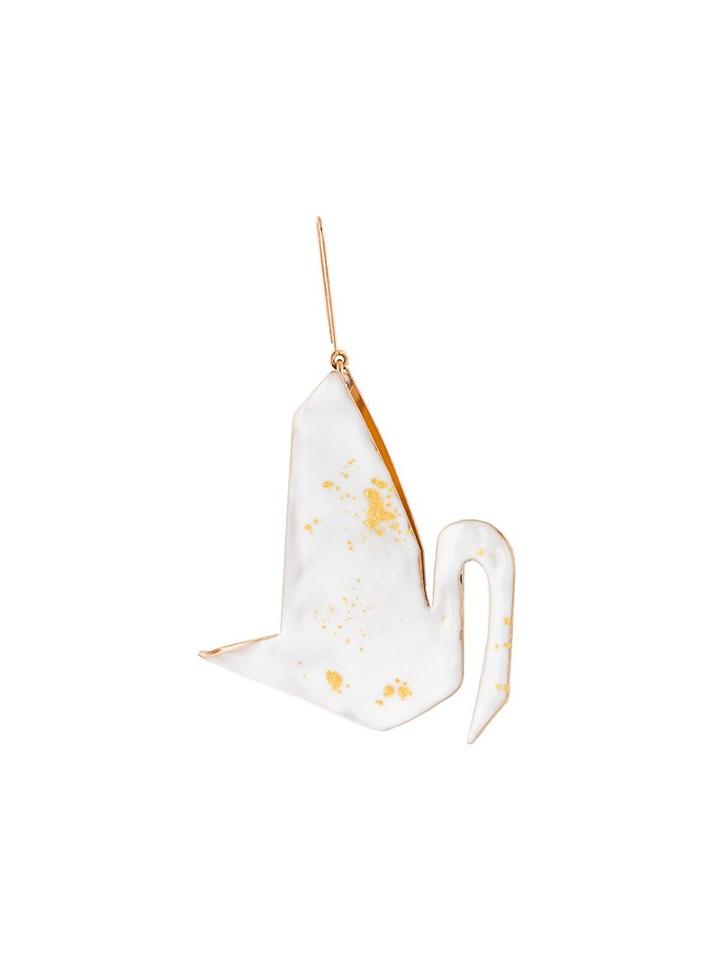 Stella Mccartney Geometric Swan Earrings