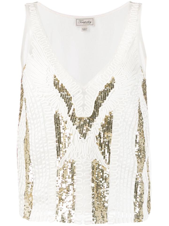 Temperley London Moondrop Sequinned Top - White