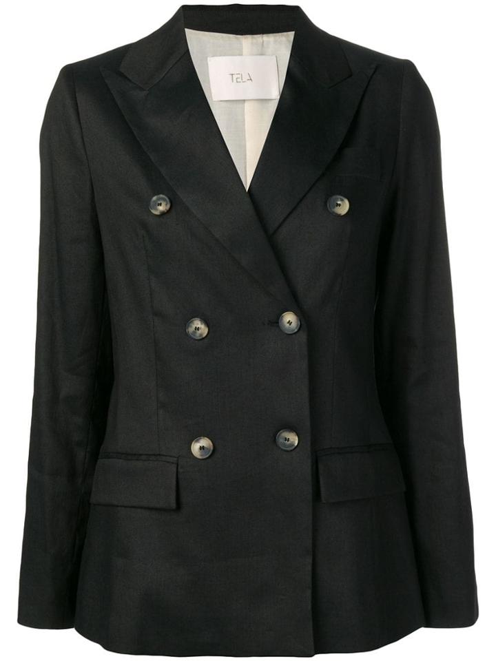 Tela Double Breasted Blazer - Black