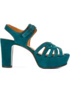 Chie Mihara Marma Sandals, Women's, Size: 36, Green, Calf Leather/leather/rubber