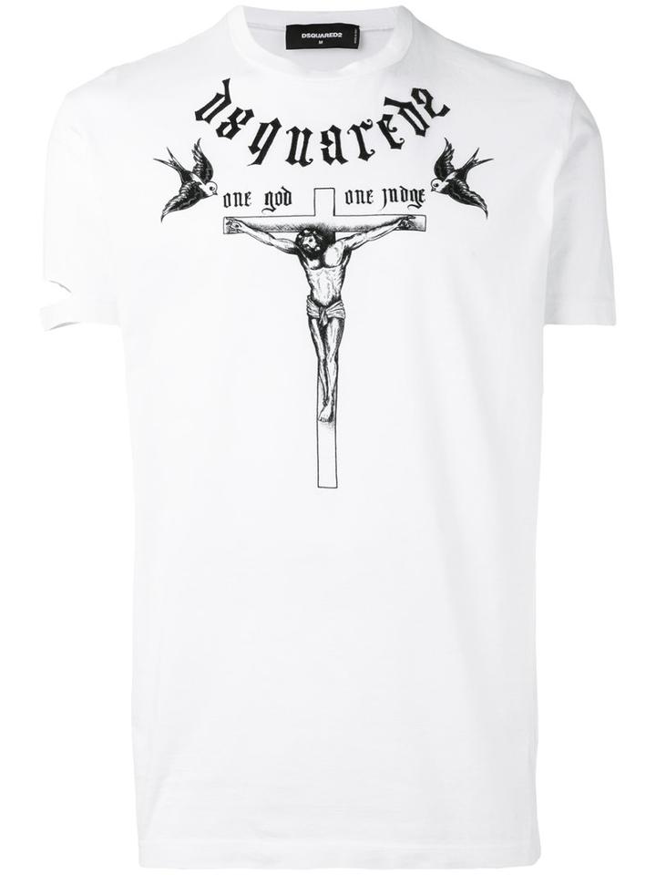 Dsquared2 - 'one God, One Judge' T-shirt - Men - Cotton - Xxl, White, Cotton