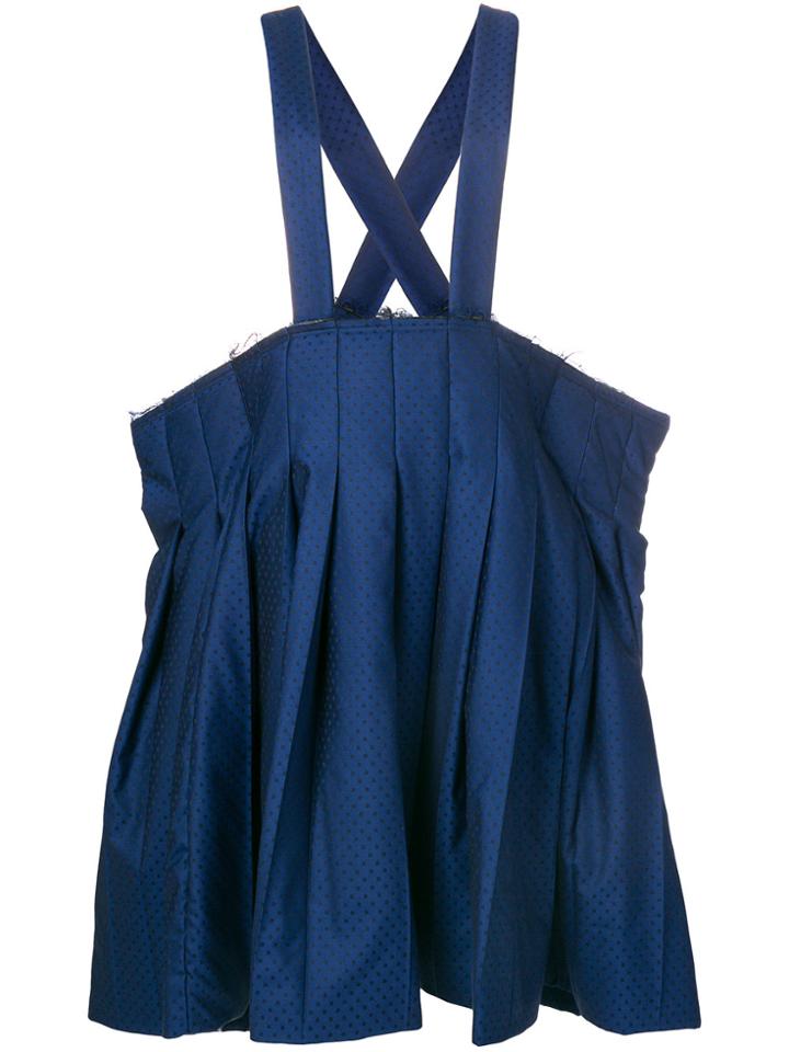 Comme Des Garçons Comme Des Garçons Polka Dot Pleated Skirt - Blue