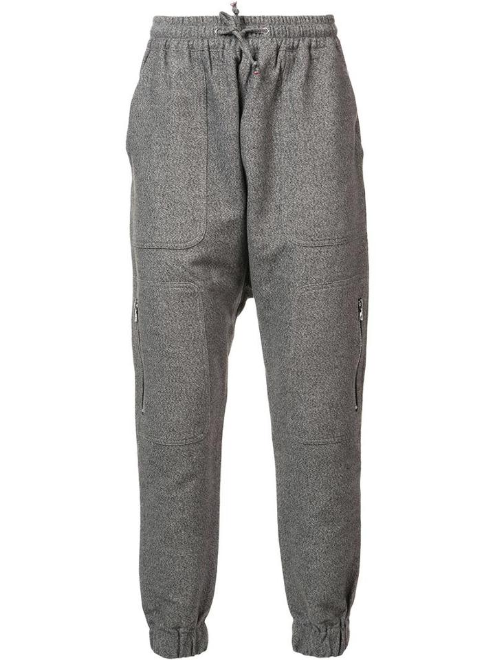 Mostly Heard Rarely Seen Zipper Detailing Sweatpants, Men's, Size: Medium, Grey, Nylon