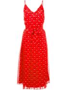 Christopher Kane Heart Print Chiffon Dress, Women's, Size: 10, Red, Silk
