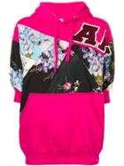 Antonio Marras Floral Panelled Hooded Sweatshirt - Pink