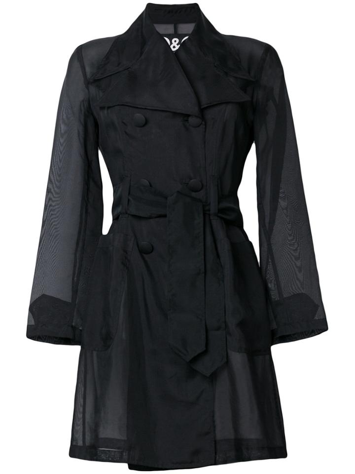 Dolce & Gabbana Vintage Belted Sheer Lightweight Coat - Black