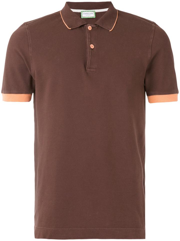 Capricode - Contrast Polo Shirt - Men - Cotton/spandex/elastane - L, Brown, Cotton/spandex/elastane