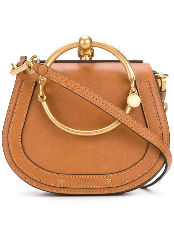 Chloé Brown Nile Small Leather Bracelet Bag - Neutrals