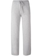 Joseph Drawstring Waist Straight Trousers, Women's, Size: Large, Grey, Wool