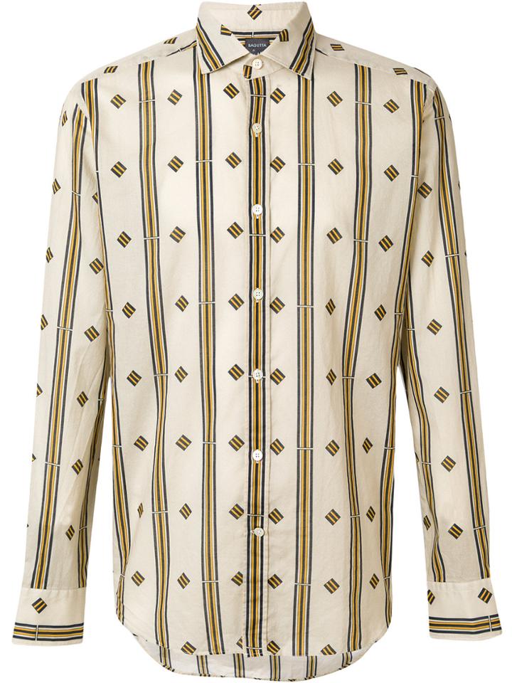 Bagutta Geometric Print Shirt - Nude & Neutrals
