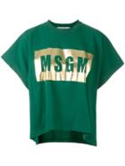 Msgm Boxy Printed T-shirt, Women's, Size: Medium, Green, Cotton