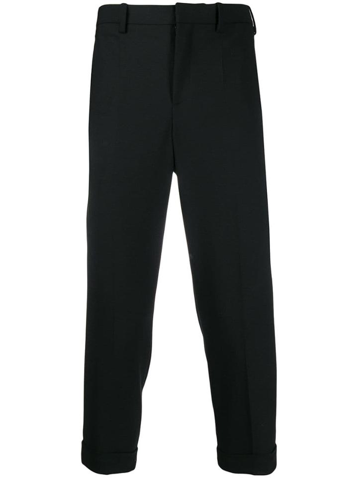 Neil Barrett Striped Cuff Tailored Trousers - Black