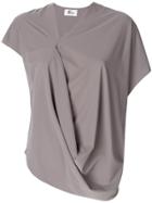 Lost & Found Ria Dunn Short-sleeve Draped Blouse - Grey
