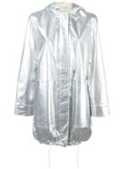 Paco Rabanne - Metallic (grey) Parka Coat - Women - Cotton/lamb Skin/polyethylene/polyurethane - 36, Cotton/lamb Skin/polyethylene/polyurethane