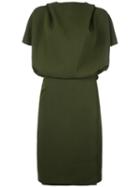Cédric Charlier Hooded Dress, Women's, Size: 40, Green, Polyester/rayon