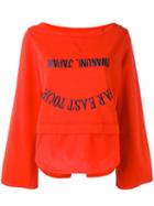 Erika Cavallini - Wide Sleeve Layered Top - Women - Cotton - L, Red, Cotton