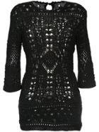 Yohji Yamamoto Vintage Knit Crochet Top - Black