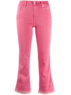 7 For All Mankind Cropped Bootcut Jeans - Pink